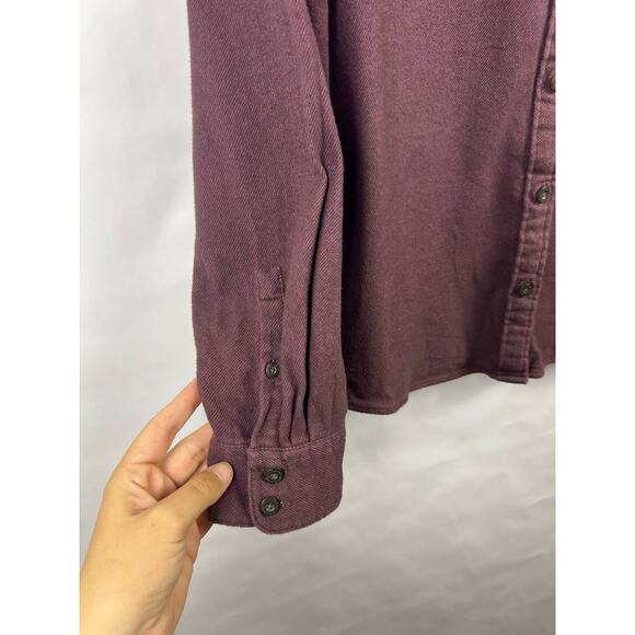 Patagonia Button Front Shirt Maroon Organic Cotton Twill Long Sleeve Workwear L - Picture 7 of 12